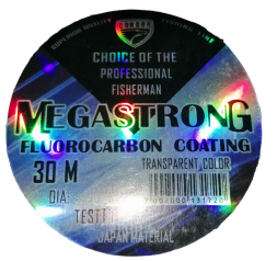 Леска CONDOR Megastrong Fluocarbon Coating d-0,16 мм, L-30 м, разрывная нагрузка 4,20 кг 10 шт
