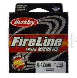 Леска плетеная BERKLEY FireLine Micro Ice Smoke 0.12 45м 1085675