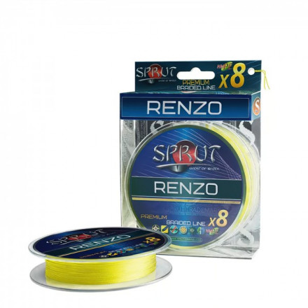 Леска плетеная Sprut Renzo Soft Premium X 8 Fluo Yellow 0.12 95м