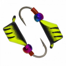 Мормышка вольфрамовая Condor Безмотылка Столбик шарик хамелеон d 3,0 мм, вес 0,75 гр, лимон с полосками черный 10 шт