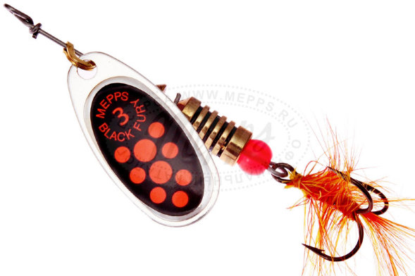 Блесна Mepps Comet Black Fury Mouche №3 OR S 6.5г