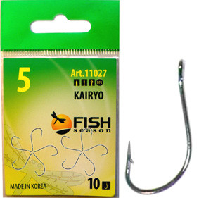 Крючок FISH SEASON Kairyo han-sure-ring №1 BN 10шт 11027-01F