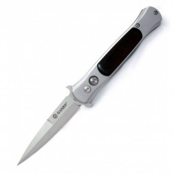 Нож складной полуавтоматический Ganzo с клипсой, дл.клинка 85 мм, сталь 440С, цв. хром