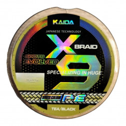 Плетенка Kaida X9 PE SPOTS EVOLVED  зеленый темный 100м черный+зеленый 0,18 мм