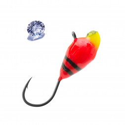 Мормышка вольфрамовая Lumicom Капля с ушком Ф3.2 обмазка с камнем винт PBLd, цена за 1 шт.