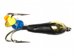 Мормышка Condor Чертик, 4 крючка, с коронкой 4,0 мм золото 15 шт