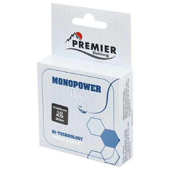 Леска Primier Fishing Monopower Ice Clear Nylon 0.10мм 30м
