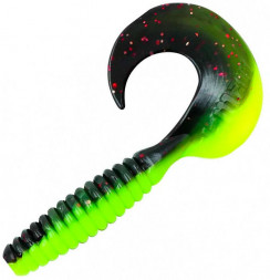 Твистер YAMAN PRO Spiral, р.4 inch, цвет #32 - Black Red Flake/Chartreuse уп.5 шт